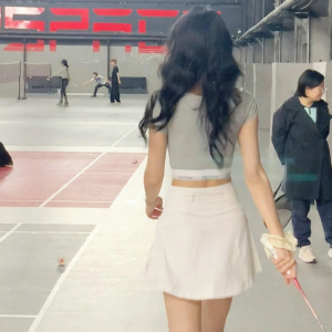 SUHUIQIAN | Anti-peek Pink A-line Short Skirt for Sports