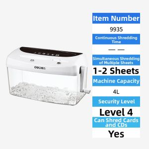 deli | Manual Shredder A4 Paper Card CD Photo Mini