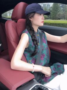 DANTING | New Chinese Style Blue Purple Printed Cheongsam Blouse