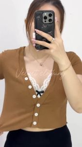 Crop Top Wanita Knit Korean / Atasan Knit Wanita Korean Style 5741