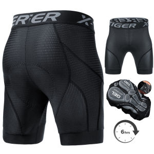 X-TIGER Mens Cycling Underwear Shorts 5D Padded Sports Riding Bike Bicycle MTB Liner Shorts with Anti-Slip Leg Grips