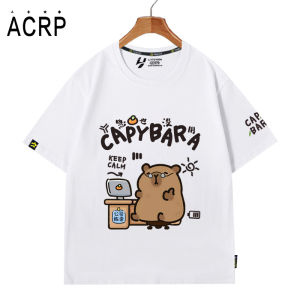 Capybara-themed Relaxed Worker Short Sleeve T-shirt