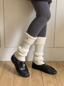 Womens Mid-Calf Knitted Socks Thermal Leggings Winter Warm Windproof Stockings Autumn Collection Regular Thickness