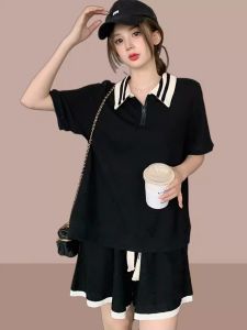 Bộ Đồ Thể Thao Nữ Tay Ngắn Mùa Hè 2025 Bộ Đồ Hai Mảnh Thời Trang Thường Ngày Rộng Rãi Cỡ Lớn Quần Short Cotton