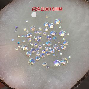 Shim White Shiny Flat Bottom round Diamond Nail Art Decorations Fashionable Jewelry Accessories Artificial Crystal Pearls