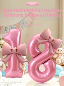 LANGMANXISHI | Extra Large Number Balloons With Bowknot