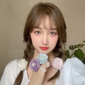 Dây cột tóc buộc tóc hoa vải sang trọng cao cấp phong cách Hàn Quốc H.L