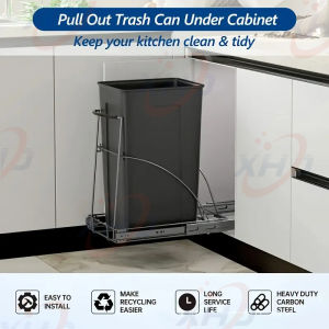 Insputer Pull Out Trash Can Under Cabinet Requires 13" W X 18" D Cabinet Under Sink Trash Can Kit Slide Out Garbage for Kitchen(Not Included Can)