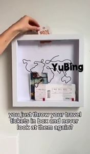 Bestseller 2025 Travel Ticket Shadow Box Adventure Archive Box Travel Shadow Box with Slot Memory