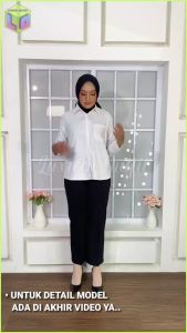 Kemeja Formal Wanita Lengan Panjang Putih Polos: Pakaian Kerja Kantoran Perempuan Bahan Katun Premium Baju Atasan Celana Clana Kantor Cewek Tangan Pendek Korean Style Jas Blazer Cardigan Blezer Rok Casual Jumbo Big Size Oversize Crinkle Import Blouse Tunik