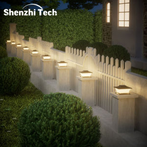 Solar Post Cap Light LED Post Light Auto On Outdoor Waterproof Garden Lamp Decorative for Courtyard Cottage Wall Column Camping
