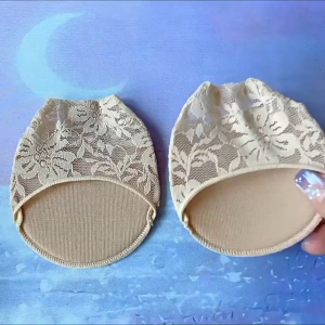 Gel Cushion Foot Pads Lace Design Non-Slip 5Pairs Shock Absorbing Half Foot Inserts