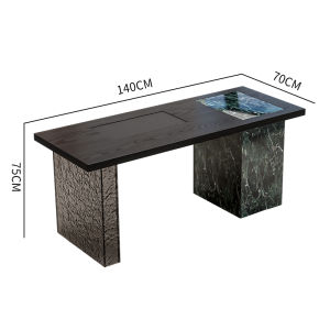 Modern Minimalist Solid Wood Tea Table And Chair Set for Home Balcony Office Reception Tea Room Rectangular Shape with Cabinet