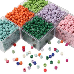 6×5mm 50-100pcs Acrylic Solid Color Cylindrical Beads For DIY Jewelry Handmade Accessories