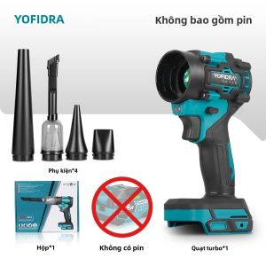 Quạt Thổi Điện Không Chổi Than YOFIDRA 1200W 80000 Vòng/phút 2 Trong 1 Hút Và Thổi Làm Sạch Lá Tuyết Bụi Dùng Pin Makita