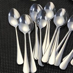 10Pcs Thickened Stainless Steel Spoon Sets Kitchen Tableware Teaspoon Soup Ladle Hotel Restaurant Home Cutlery Kitchen Utensils