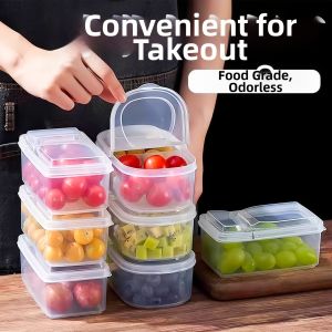 Portable Snack Box for Kids Clear with Lid Compartment Food Storage