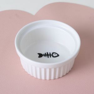 VOA | Anti-Tip Ceramic Cat Food Bowl with High Foot and Slanted Mouth