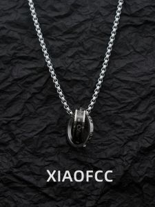 สร้อยคอไททาเนียม คู่ ไม่ซีดจาง สร้อยคอแบบมีลูกปัด 2 วง แฟชั่นฮิปฮอป แหวน โซ่เสื้อกันหนาว โซ่ไททาเนียม โซ่แบบมีลูกปัด