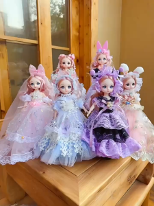 ตุ๊กตาเจ้าหญิงน่ารัก BJD 3D ตุ๊กตา ข้อต่อขยับได้ 30 ซม ของเล่นสําหรับเด็ก ตุ๊กตาเจ้าหญิงน้อย ของขวัญสำหรับสาว