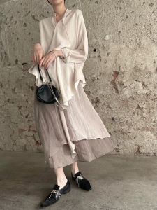 Irregular Dark Color Gradient Design Sensation Half-length Skirt Versatile Slimming Summer Fairy Skirt Womens Premium Fashion