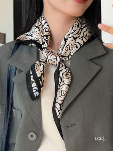 Coco Camellia Silk Scarf: High End Fragrance Style & Spring Autumn Outerwear
