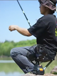 Kipas tenaga baterai Bostar / Kipas Kemah Kipas Besi 8 Inci Portabel Dapat Diisi Ulang Baterai IFN