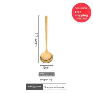 Stainless Steel Dessert Spoon Coffee Stirring Spoon Fruit Yogurt Soup Spoon Baby Spoon