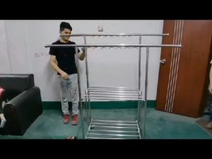 ถูกนำมาของจากบริษัทผลิตออนไลน์ มีห่วงแขวนและราวตากผ้าพับได้ พับได้ บาร์คู่