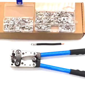 HX-50B Heavy Duty Wire Crimper Ratchet Plier with 60pcs Terminals for Electrical Projects