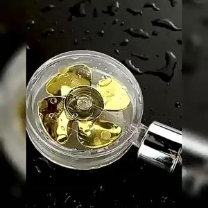 360° Rotating Turbine Fan Handheld Shower Head with 10 Filter Elements High Pressure Water Saving Filter Bathroom Shower