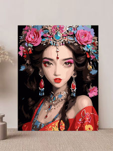 Hand-Painted Digital Oil Painting DIY Filling Chinese Ancient Beauty Bedroom Decorative Artwork Acrylic on Linen Canvas
