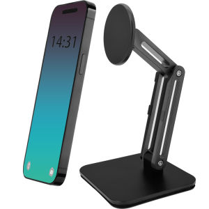 Magnetic Phone Stand for Desk Heightened & Adjustable & Foldable Metal Magnetic Phone Holder Stand for Desk/Office/Home Compat