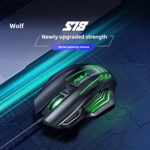 Aula Wolf Spider Ghost Shark S18 Wired Gaming Mouse Large Hand Optoelectronic 4000dpi USB Connection Computer Peripheral