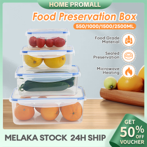 Refrigerator Food Storage Box Transparent Plastic Fresh-Keeping Container with Lid Microwave Safe Lunch Boxes 冰箱食物储存盒