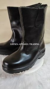 LEGIT - GIBSONS G807 PU SAFETY BOOTS BLACK Slip Resistant Oil Resistant Direct injection