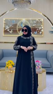 ZIFA FASHION // COD // RIEYA DRESS+HIJAB SEGI 4 // GAMIS SET CRUTY BORDIR AKSEN PAYET TABUR // DRESS LEBARAN 2025 TERBARU