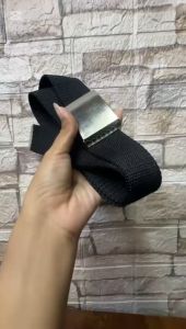 Gesper Ikat Pinggang Katun Polos Tebal Kepala Doff dan Nikel Pria Wanita