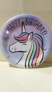 Dreamy Unicorn Disposable Round Paper Plates 9" Multicolor 10 Count by Way To Celebrate