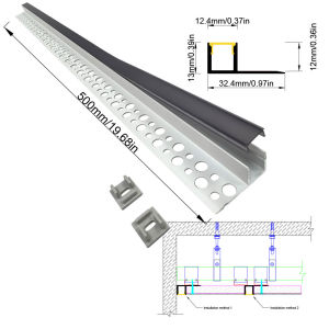 Embedded LED Aluminium Profiles 05m DIY Joint Ceiling Wall Gypsum Board Commercial Home Showroom Black White Cover
