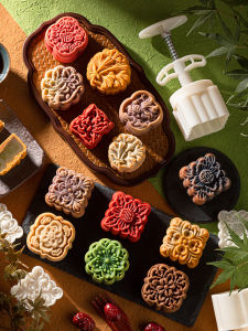 แม่พิมพ์ขนม MOON CAKE แบบกดดันด้วยมือ แม่พิมพ์ขนมจีนแบบน้ำแข็งสไตล์จีน แม่พิมพ์อบบ้าน เครื่องปรุงรสจากเมืองอู่ฮั่น
