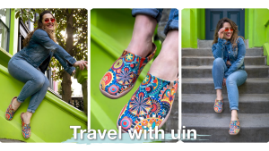 UIN Malaga รองเท้าแตะผู้หญิงลายดอกรองเท้าส้นเตี้ยน้ำหนักเบารองเท้าแตะ Comfort