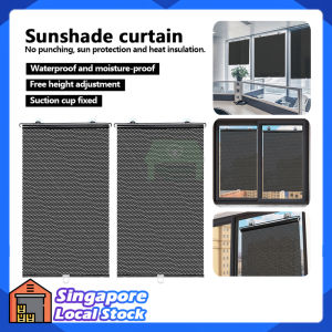 Sunshade Curtain Blackout Awning Roller Retractable Free-Perforated Window Shading Balcony Shutter Sun Protection Room Office Blackout Curtain