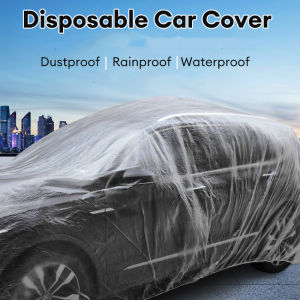 4 Size Disposable PE Elastic Car Cover Transparent Waterproof Dustproof Vehicle Protection Anti-Scratch Car Rain Covers