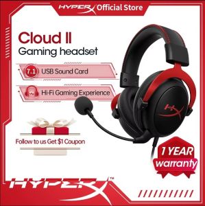 Original HyperX Cloud 2 II Gaming Wire Headset With HiFi 7.1 Surround Sound Microphone Game Headphone For PC PS4