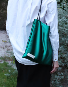 DGAZ Silk Shoulder Bag Lazy Design Style Women Totebag Large Capacity Commuter Hobo Bag