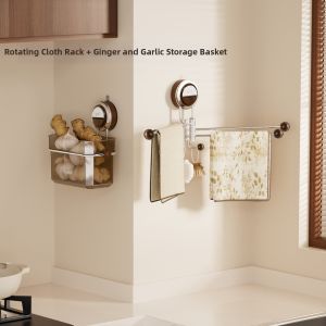 bydoll | Wall-mounted Cloth Storage Rack Stainless Steel Suction