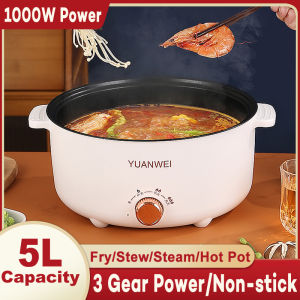 5L Large Capacity Multifunctional Electric Cooker Non-Stick with Steamer 1000W Electric Frying Pan Hot Pot Rice Cooker