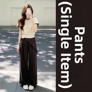 ZHENMANZI | Korean Style Short Sleeve T-shirt and Wide Leg Pants Two Piece Set