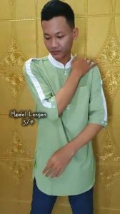 LM 35853 Baju Pria Muslim KOKO JACKY Lengan 3/4 Bahan Katun Toyobo Premium Size M - XXXL TERMURAH